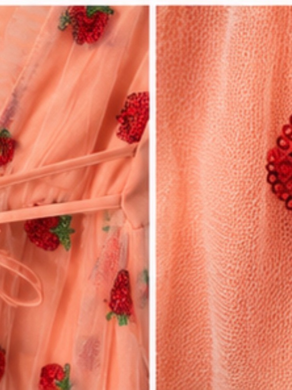 Pink strawberry Embroidered Tulle Maxi Dress fairy cottagecore DTI - Picture 4 of 4